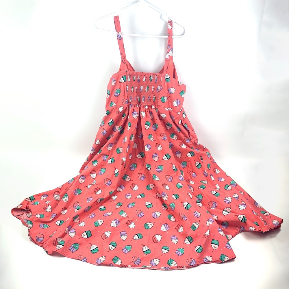 Torrid Fit N Flare Dress Pink Cupcake Sz 2 Poplin Sweetheart‎ Neck Shirred Midi - Picture 6 of 16